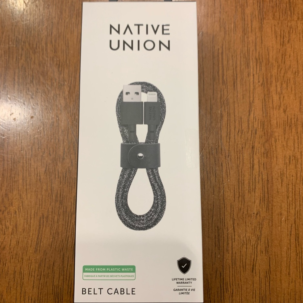 Native Union Belt Cable 4ft USB-A to Lightening Cable - Black